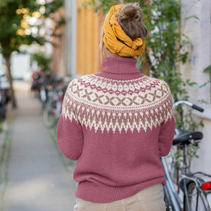 Strikk The Look: Rallar-genser mørk rose pure merino
