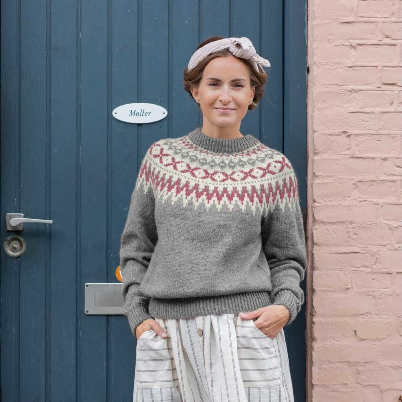 Strikk The Look: Rallar-genser grå pure merino