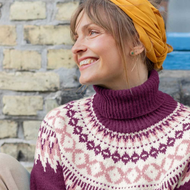 Strikk The Look: Rallar-genser Rødlilla pure merino