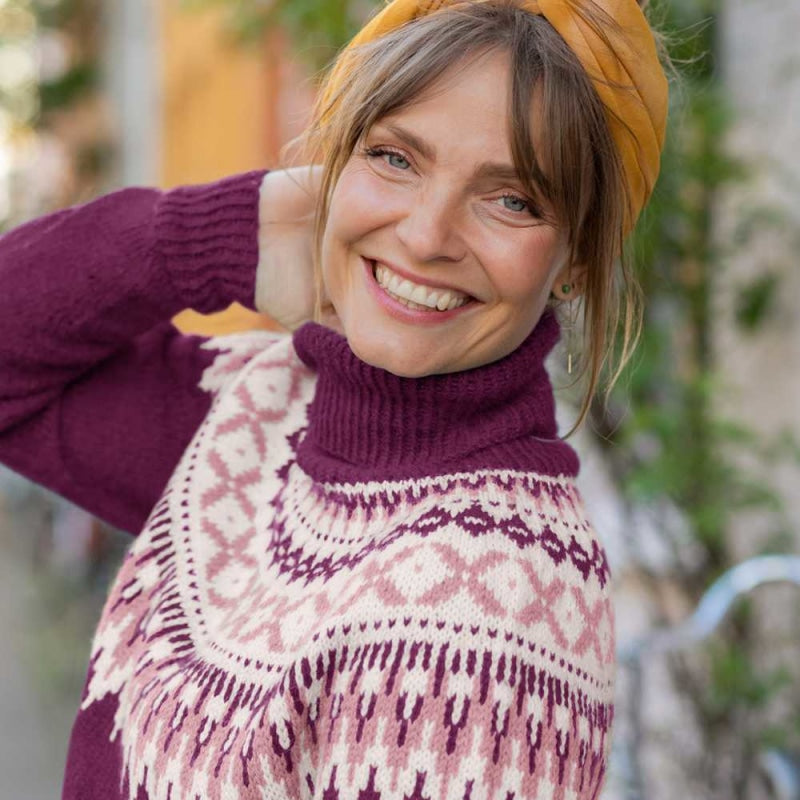 Strikk The Look: Rallar-genser Rødlilla pure merino