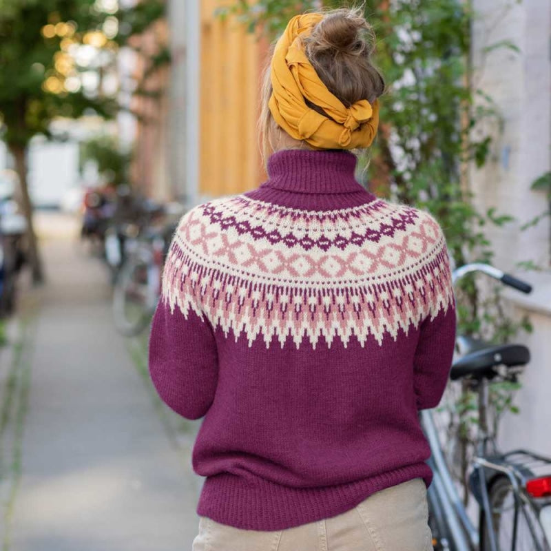 Strikk The Look: Rallar-genser Rødlilla pure merino