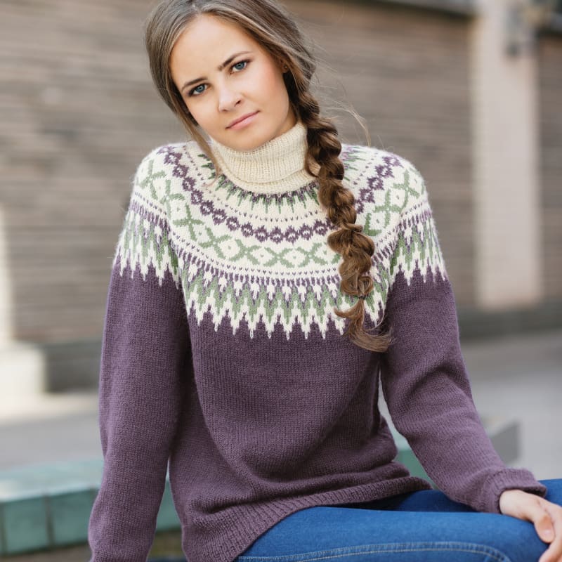Strikk The Look: Raller-genser rødlilla