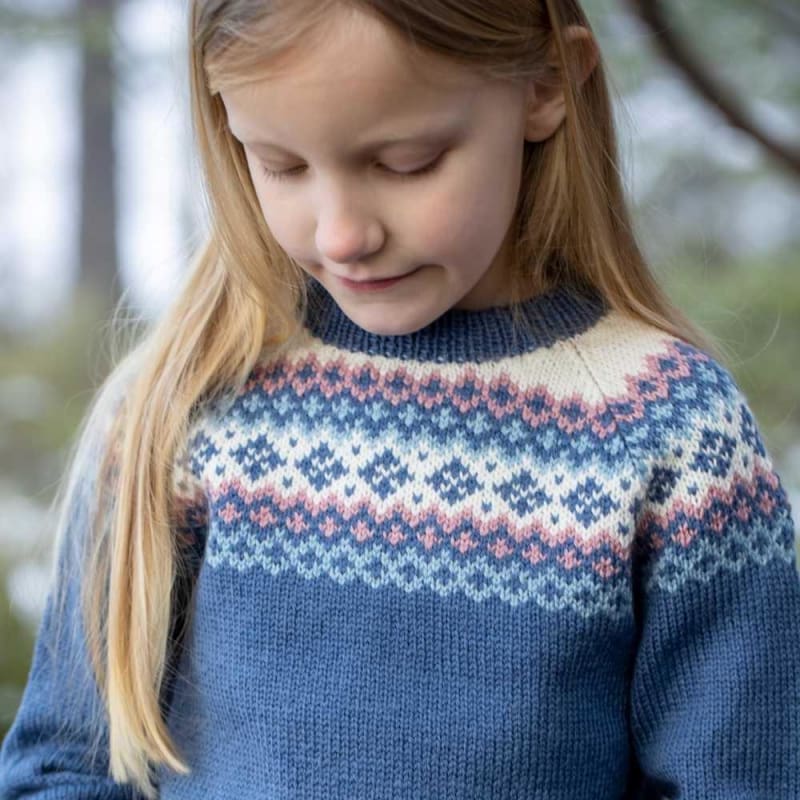 Strikk The Look: Rikke-genser barn denim
