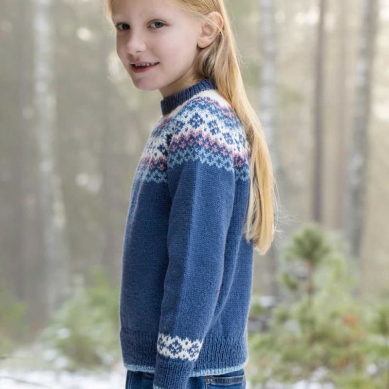 Strikk The Look: Rikke-genser barn denim