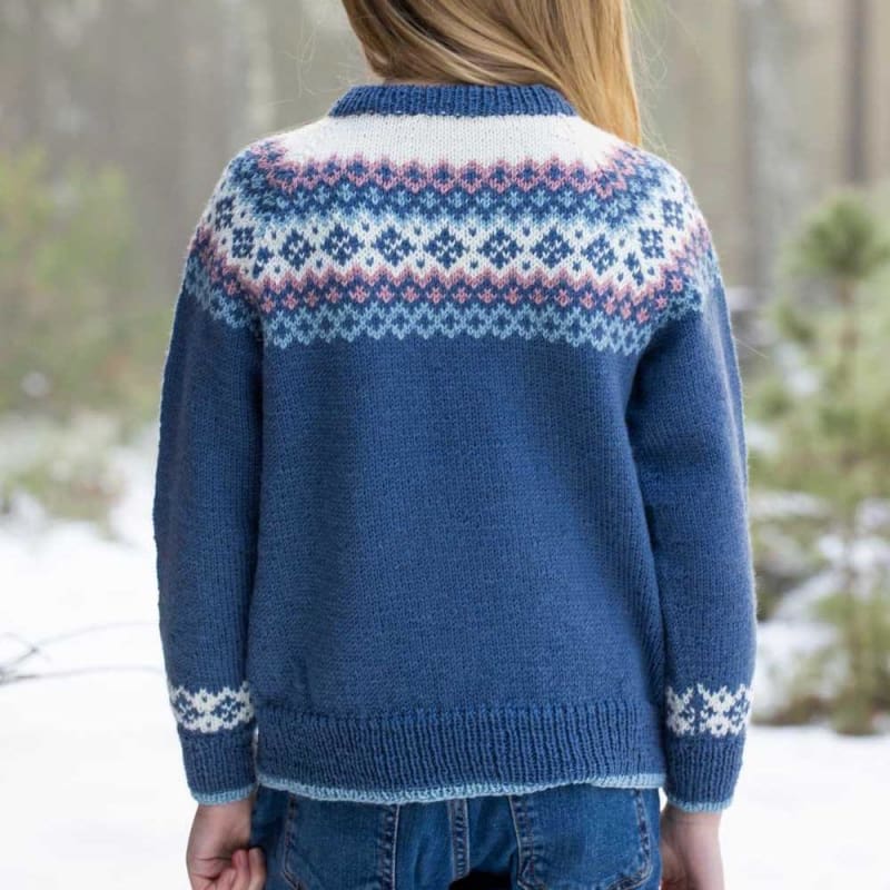 Strikk The Look: Rikke-genser barn denim
