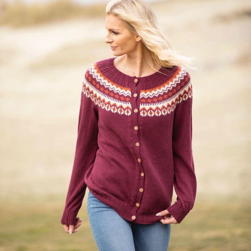 Strikk The Look: Rikke-jakke burgunder