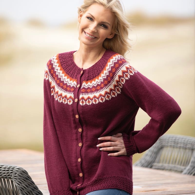 Strikk The Look: Rikke-jakke burgunder