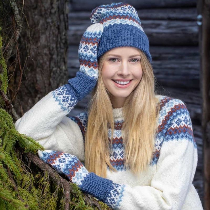 Strikk The Look: Rikke lue og votter denim