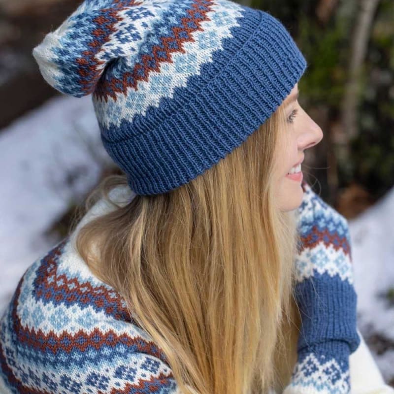 Strikk The Look: Rikke lue og votter denim