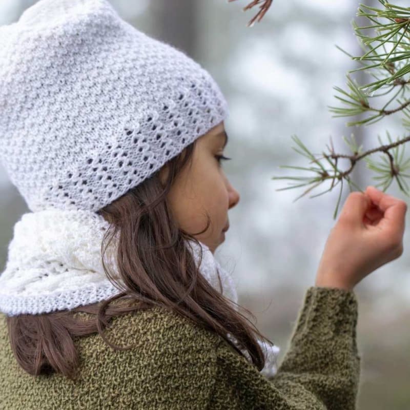 Strikk The Look: Rilja lue og skjerf hvit