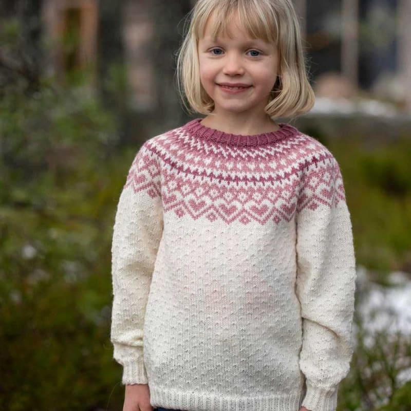 Strikk The look: Ronje-genser barn natur Katalog