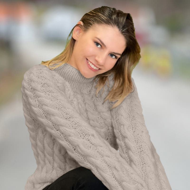 Strikk The Look: Saga-genser beige