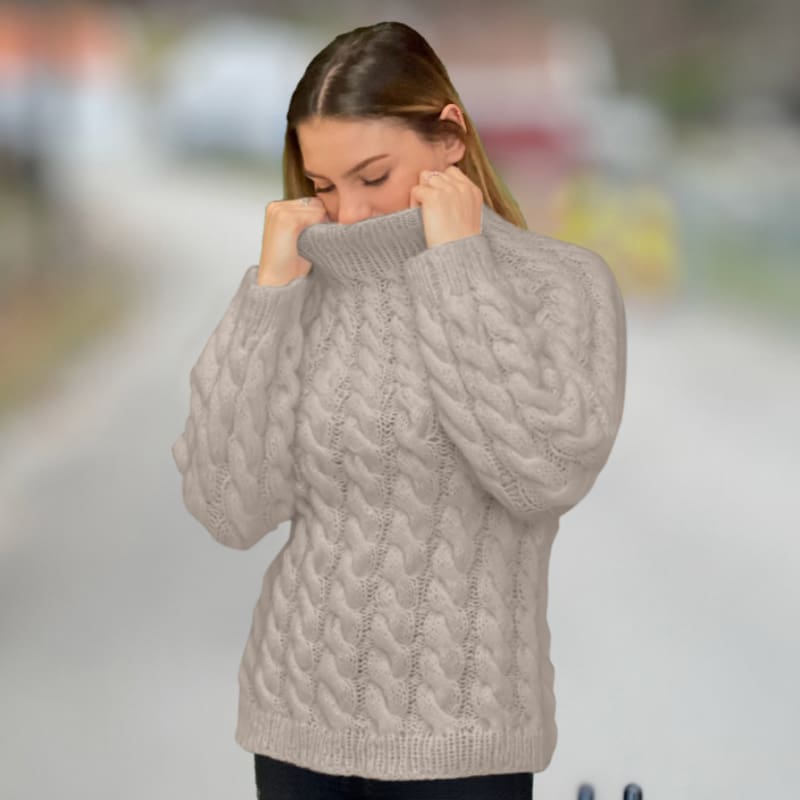Strikk The Look: Saga-genser beige
