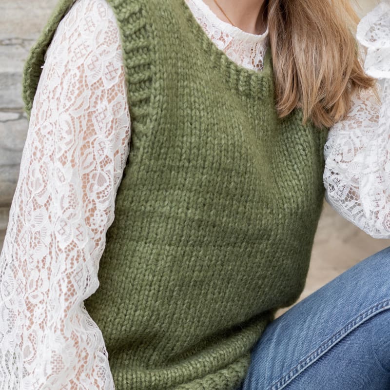 Strikk The Look: Sagitta-vest grønn