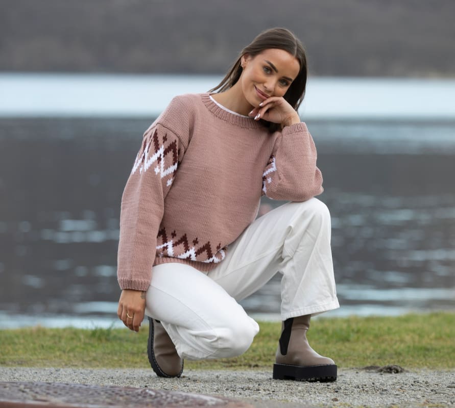 Strikk The Look: Sala-genser brunrosa