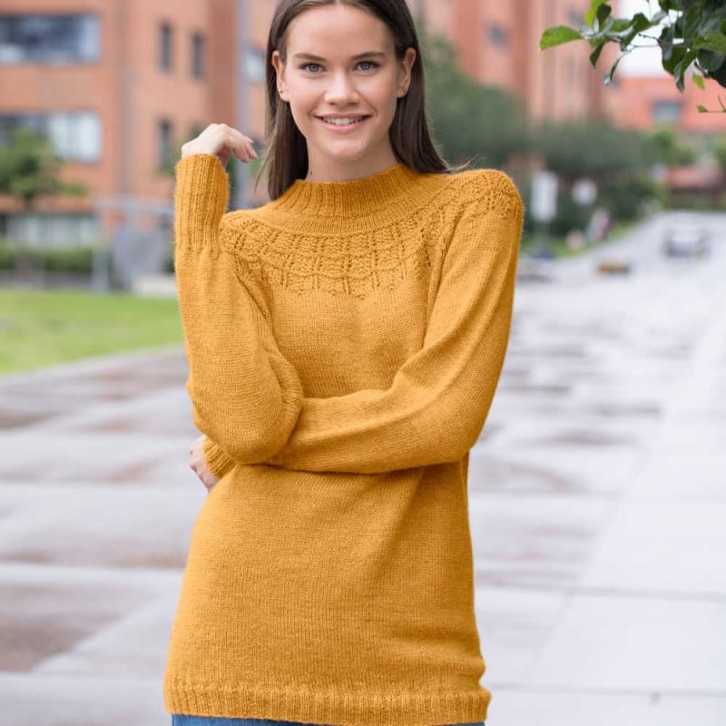 Strikk The Look: Sanna-genser varm gul