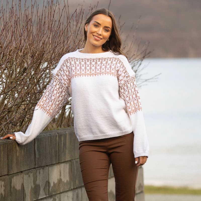 Strikk The Look: Sar-genser hvit