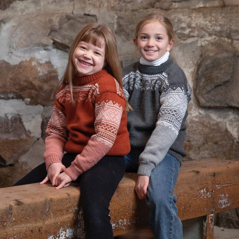 Strikk The Look: Setesdal-genser Jo brent oransje