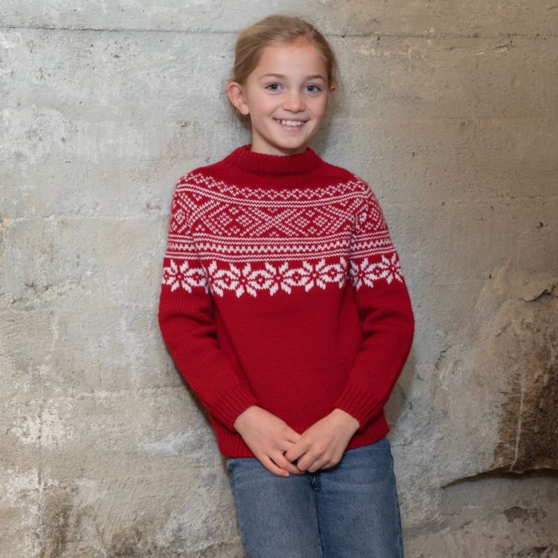 Strikk The Look: Setesdal-genser Raya mørk rød