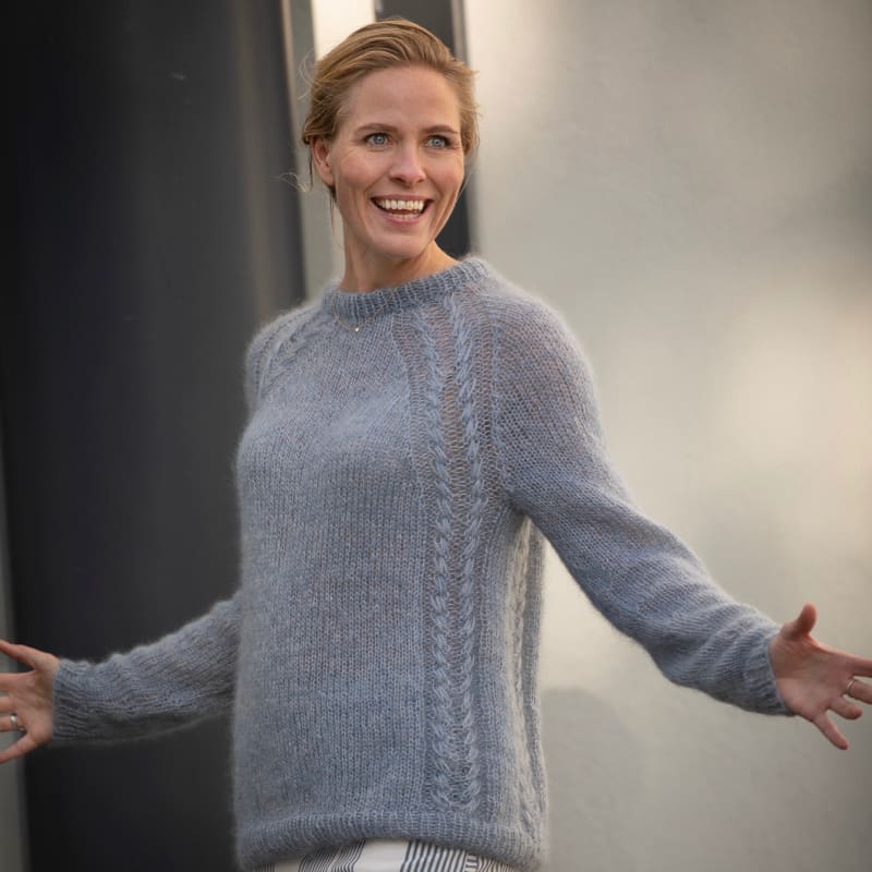 Strikk The Look: Simina-genser gråblå