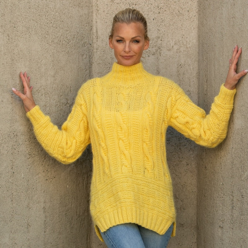 Strikk The Look: Skylar-genser gul