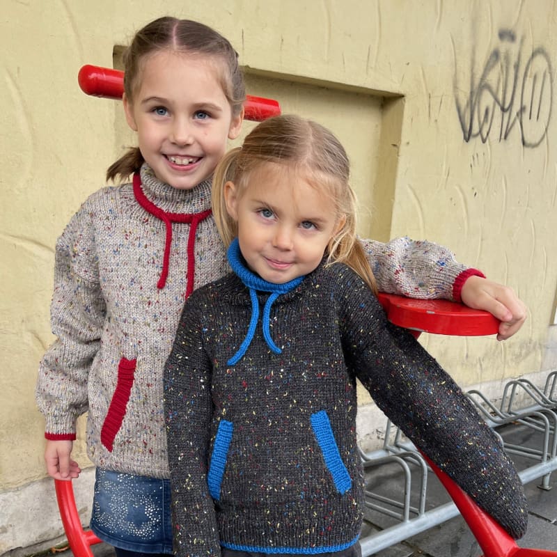 Strikk The Look: Sofus og Sophia-genser lys grå tweed