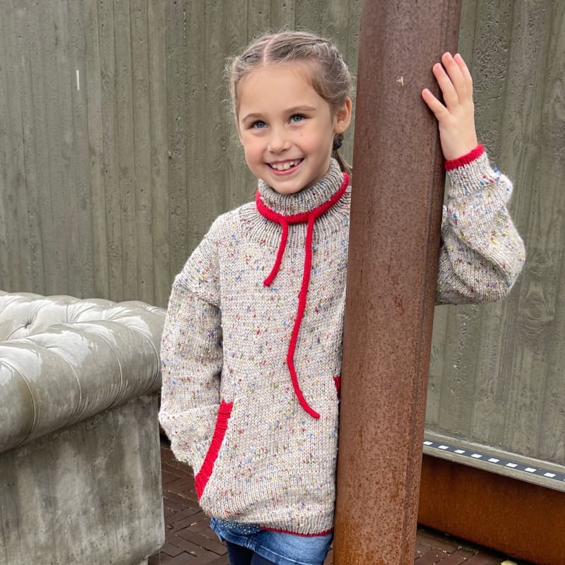 Strikk The Look: Sofus og Sophia-genser lys grå tweed