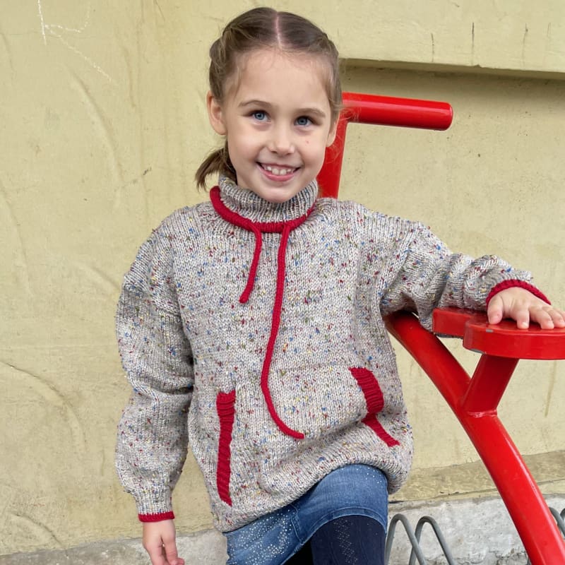 Strikk The Look: Sofus og Sophia-genser lys grå tweed