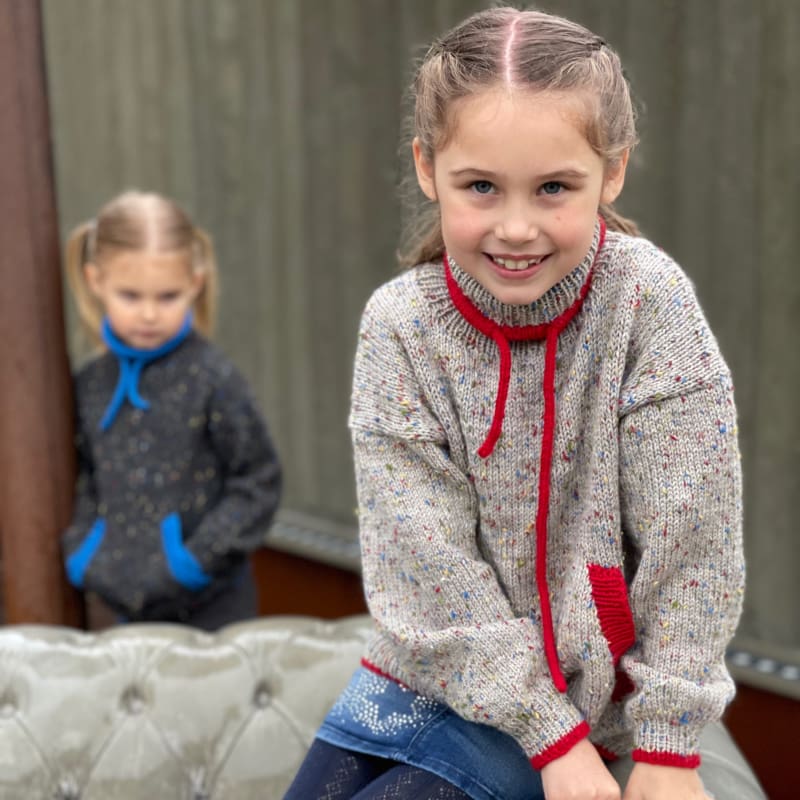 Strikk The Look: Sofus og Sophia-genser lys grå tweed