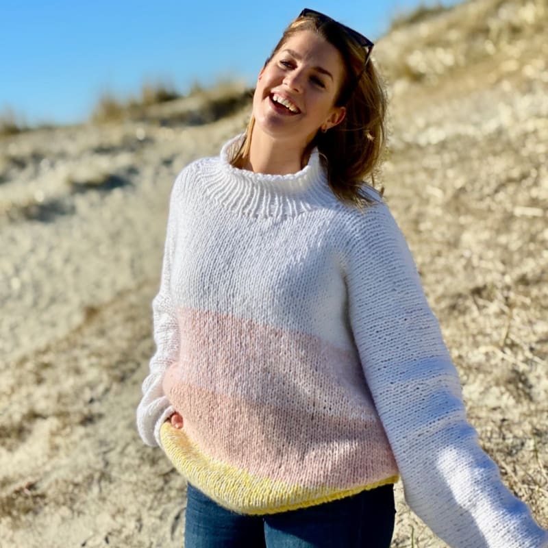 Strikk The Look: Sommernatt-genser aprikos