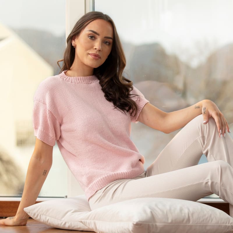 Strikk The Look: Sorbet t-skjorte pudderrosa