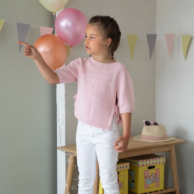 Strikk The Look: Splitt-genser rosa