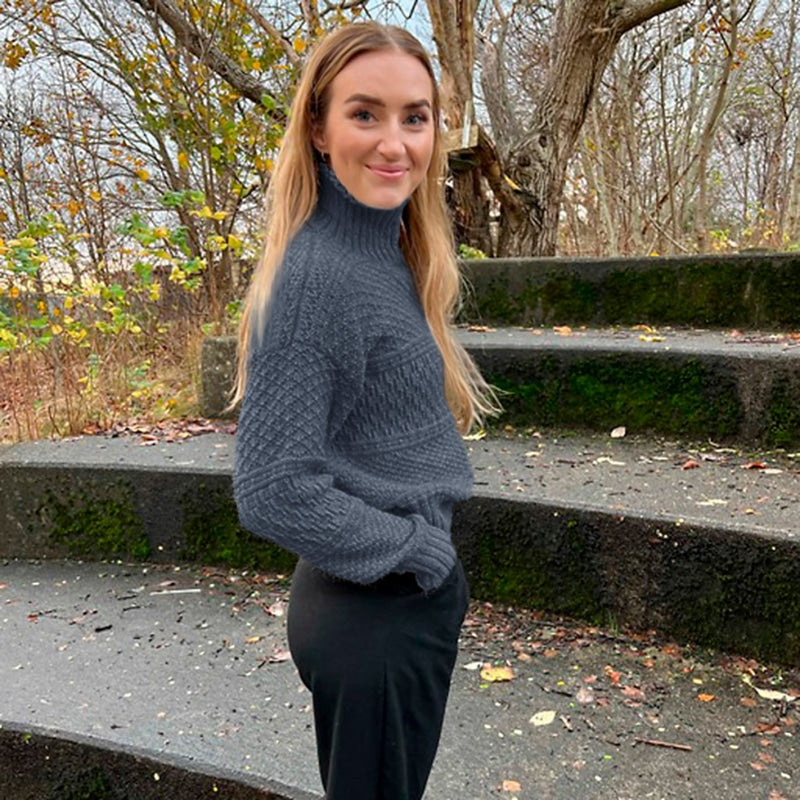 Strikk The Look: Stine-genser mørk gråblå