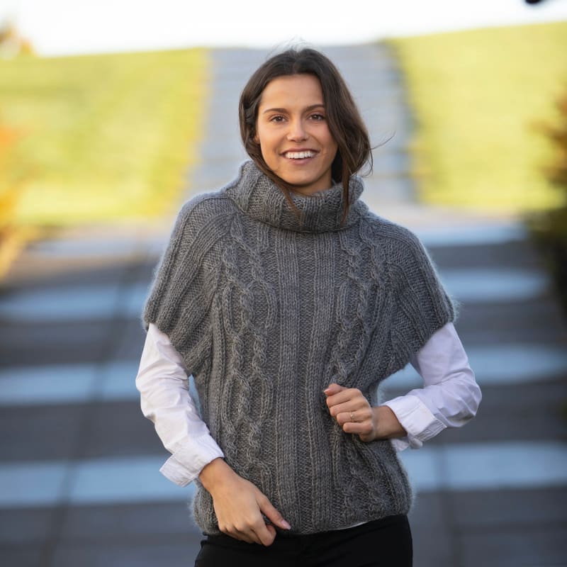 Strikk The Look: Stolt-vest grå