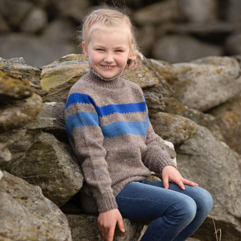 Strikk The Look:  Sukat-genser barn grå