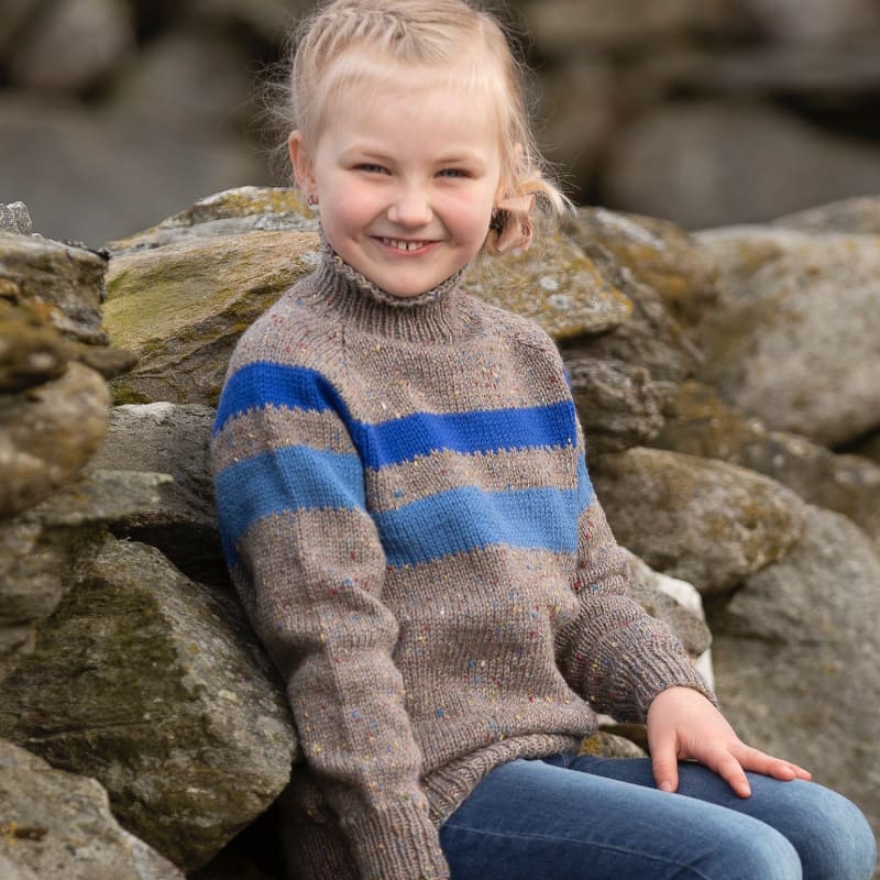 Strikk The Look:  Sukat-genser barn grå