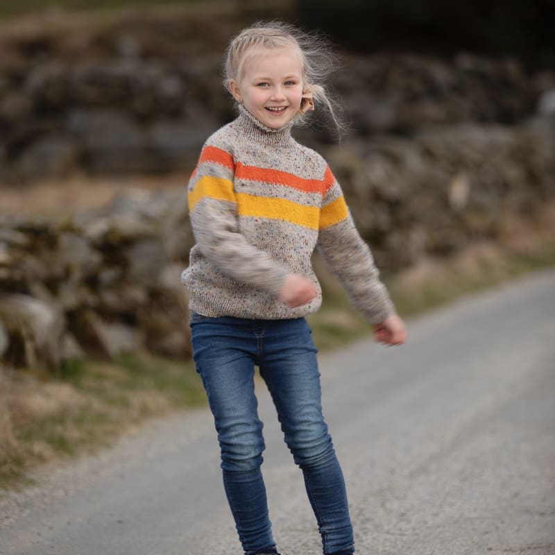 Strikk The Look:  Sukat-genser barn lys grå