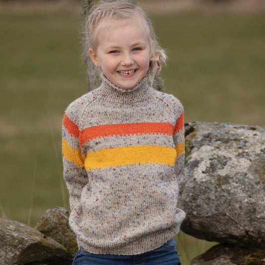 Strikk The Look:  Sukat-genser barn lys grå