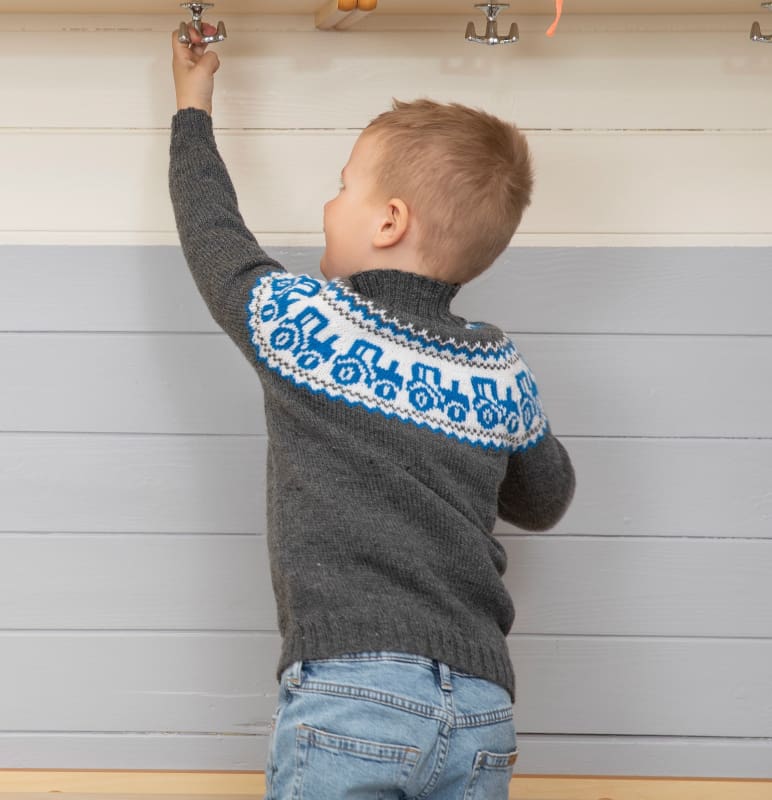 Strikk The Look: Traktorgenser grå