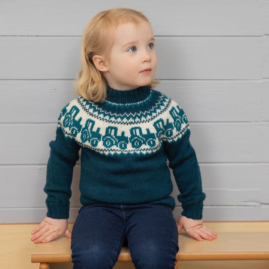 Strikk The Look: Traktorgenser petrol