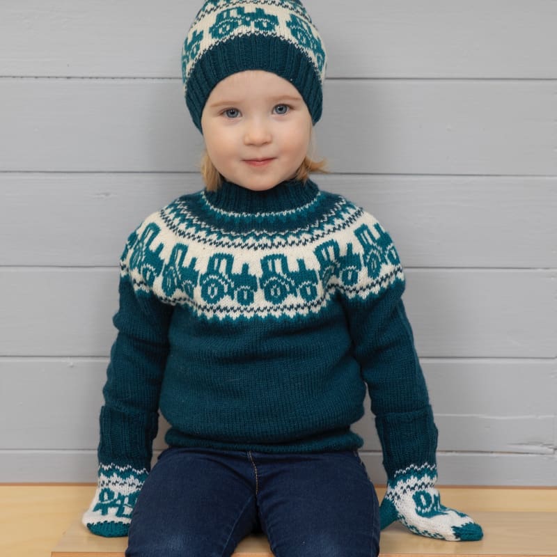 Strikk The Look: Traktorgenser petrol