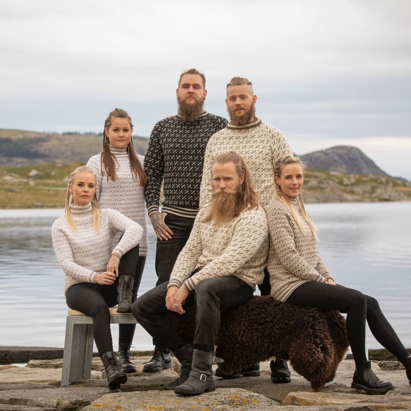 Strikk The Look: Trud-islender hvit/lys grå