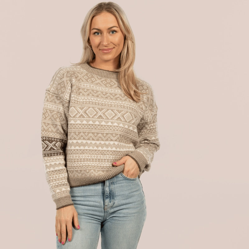 Strikk the Look: Valle-genser lys beige