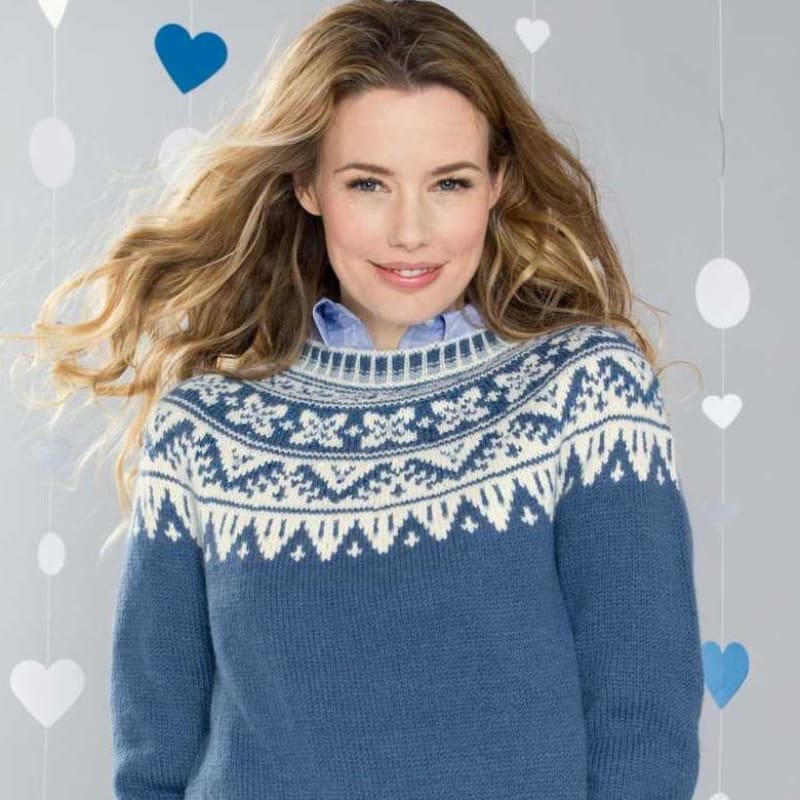 Strikk The Look: Vinterhjerter blå