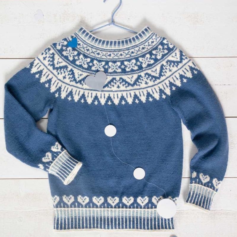 Strikk The Look: Vinterhjerter blå