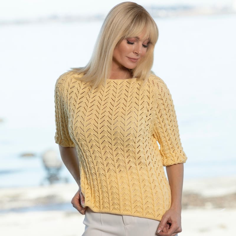 Strikk The Look: Zala-topp gul