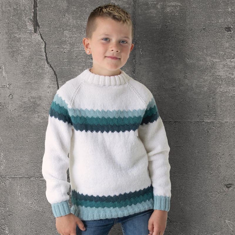 Strikk The Look: Akva-genser hvit