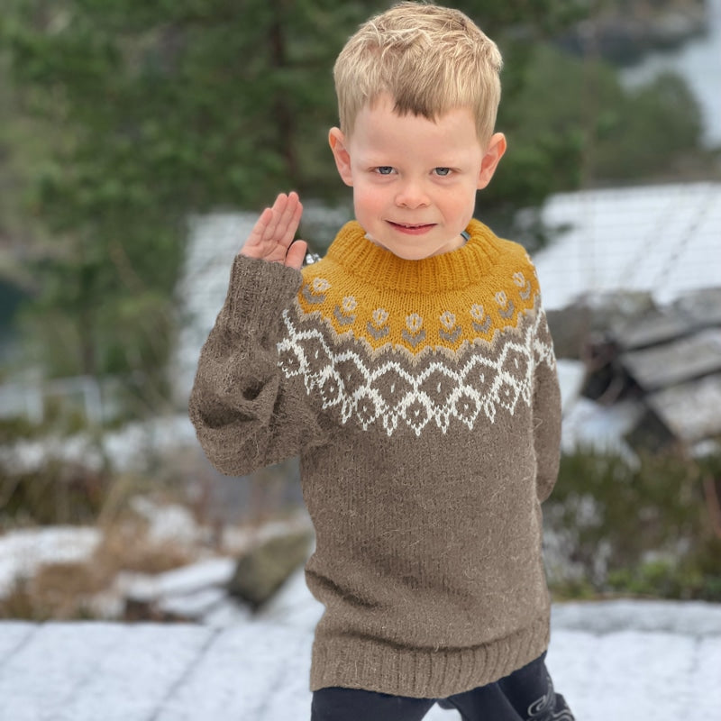 Strikk The Look: Kim- genser lys brun melert