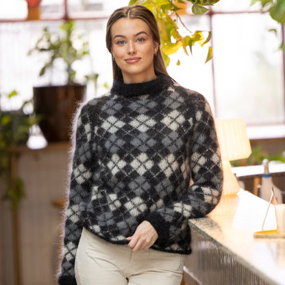 Strikk The Look: Argyle-genser svart