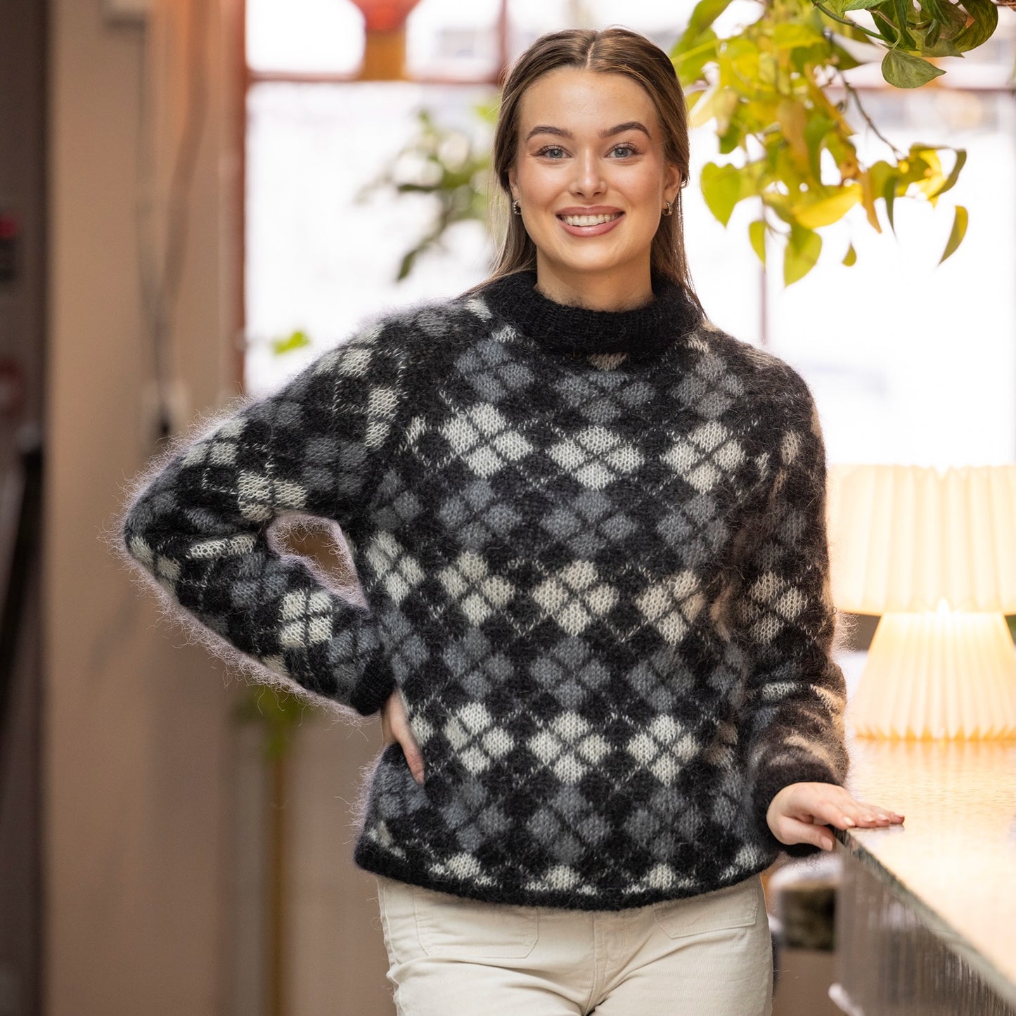 Strikk The Look: Argyle-genser svart